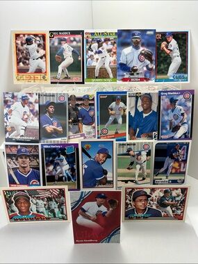 Ryne Sandberg Glove Work + Sammy Sosa Sweet Sig’s Cubs lot of 19 w/ Greg Maddux